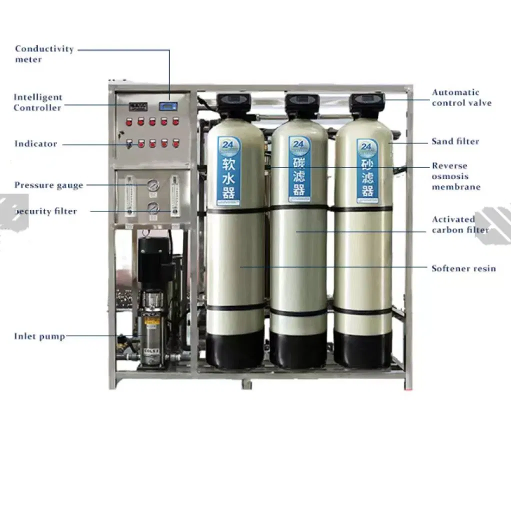 Système d'eau du filtre à eau purifiée 500L/heure 2500lph500L2500L10000L4000L'Osmose Inverse commerciale RO 500 litres par heure de l'eau