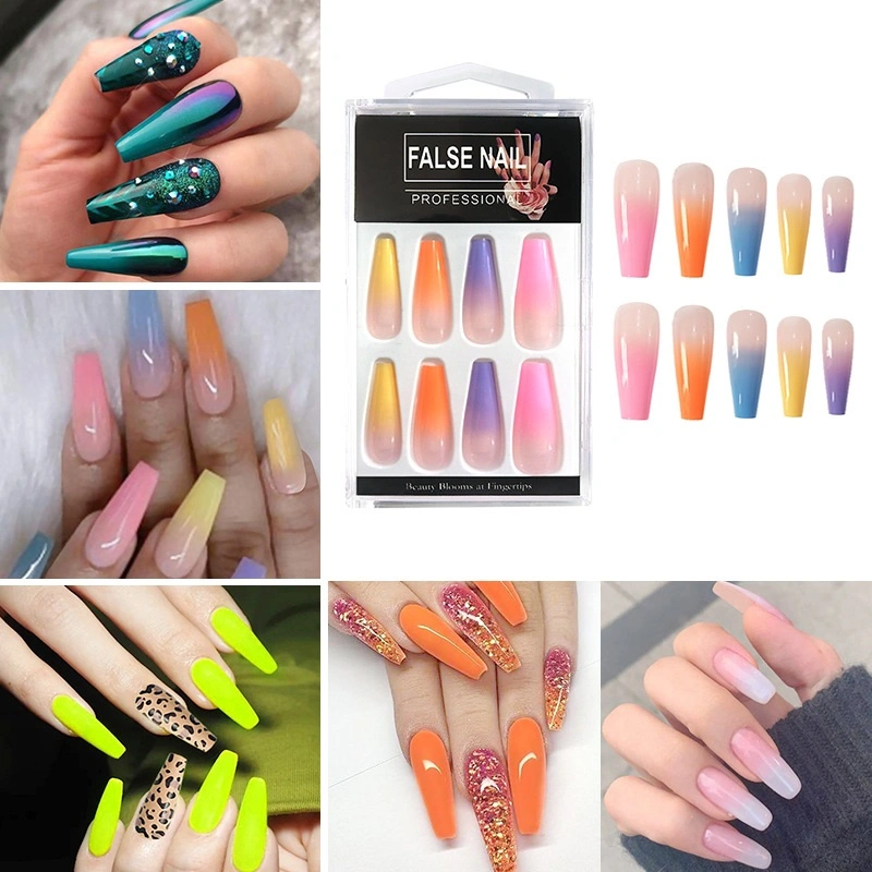 Long cercueil faux ongles Faux ongles plein couvercle pointes de ongles Pour les femmes et les filles