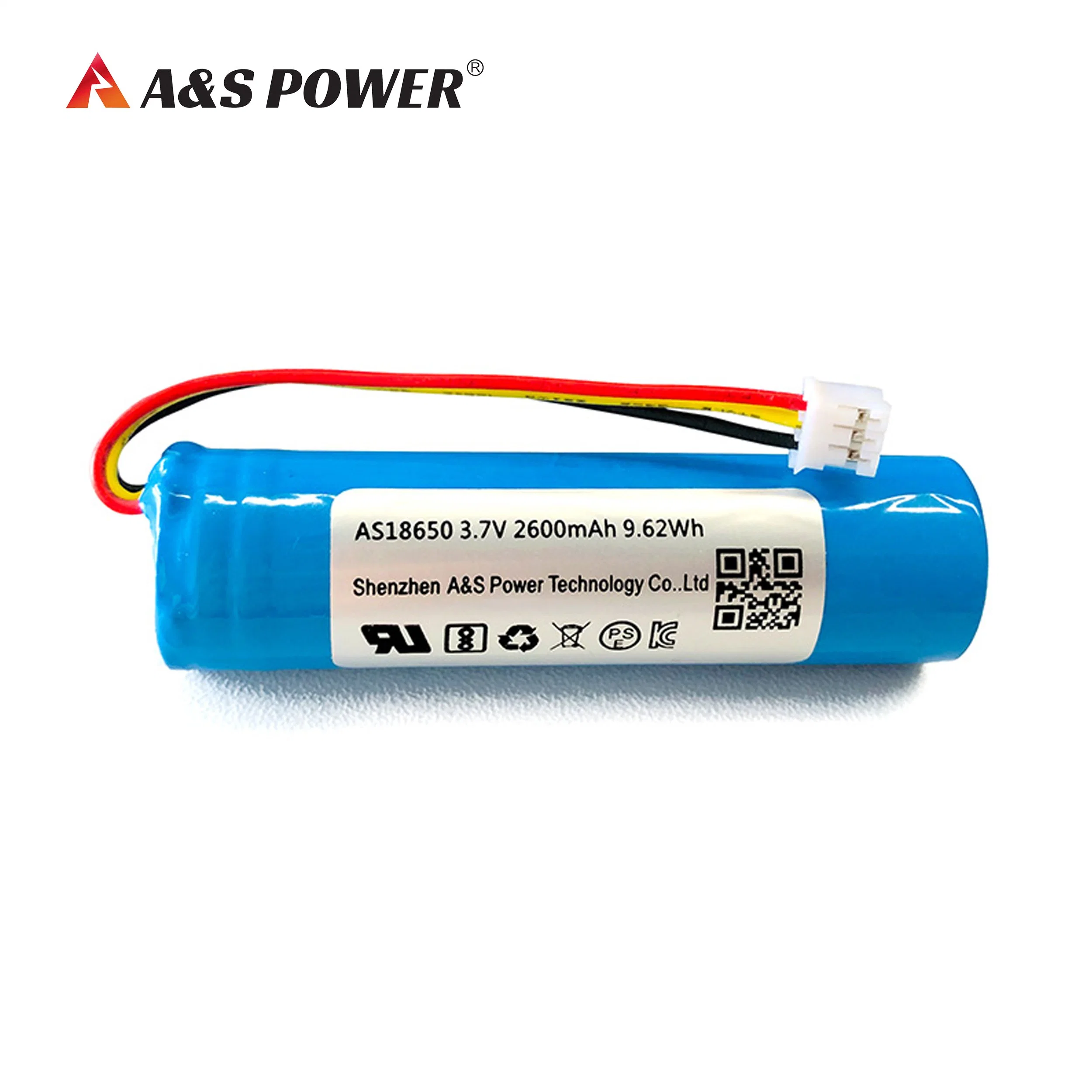 UL2054, CB, CE, Kc, Un38.3 Approved Best Quality 3.7V 18650 2600mAh Rechargeable Li-ion Battery for LED Lighting