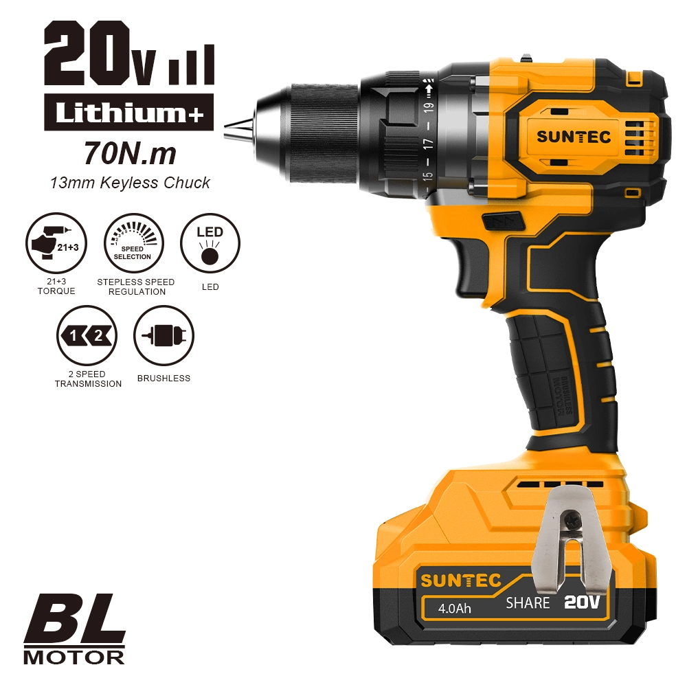 Suntechigh Quality Industrial Grade Cordless Power Drill Large Torque Impact Electric Screwdriver Power Tool