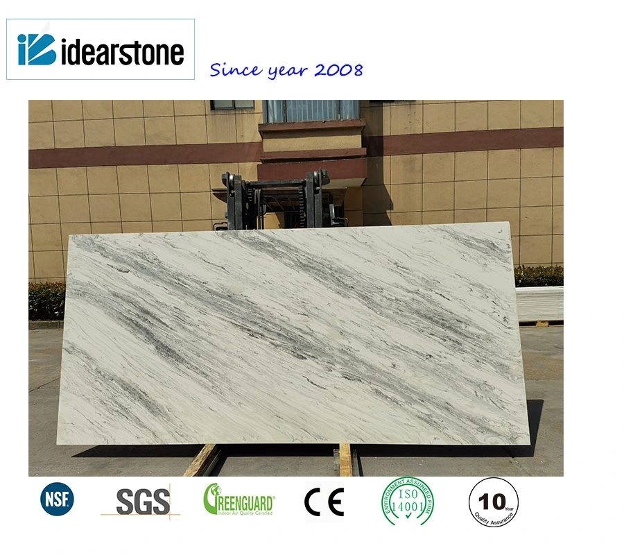 Jazz White Marble Color Jumbo Size 3230*1800mm Artificial Quartz Stone