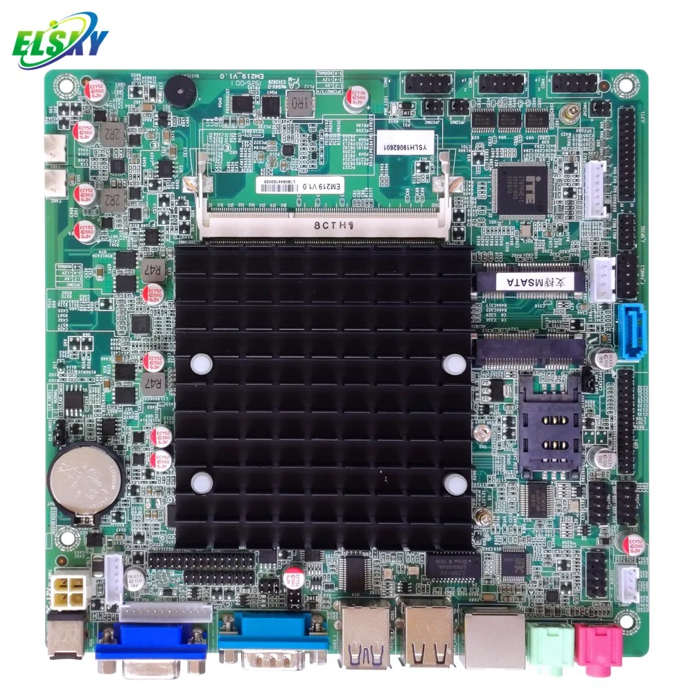 Elsky High Performance Extra-Thin Mini-Itx 170*170mm Industrial Motherboard with CPU Processor J1900 Edp Lvds VGA Em219