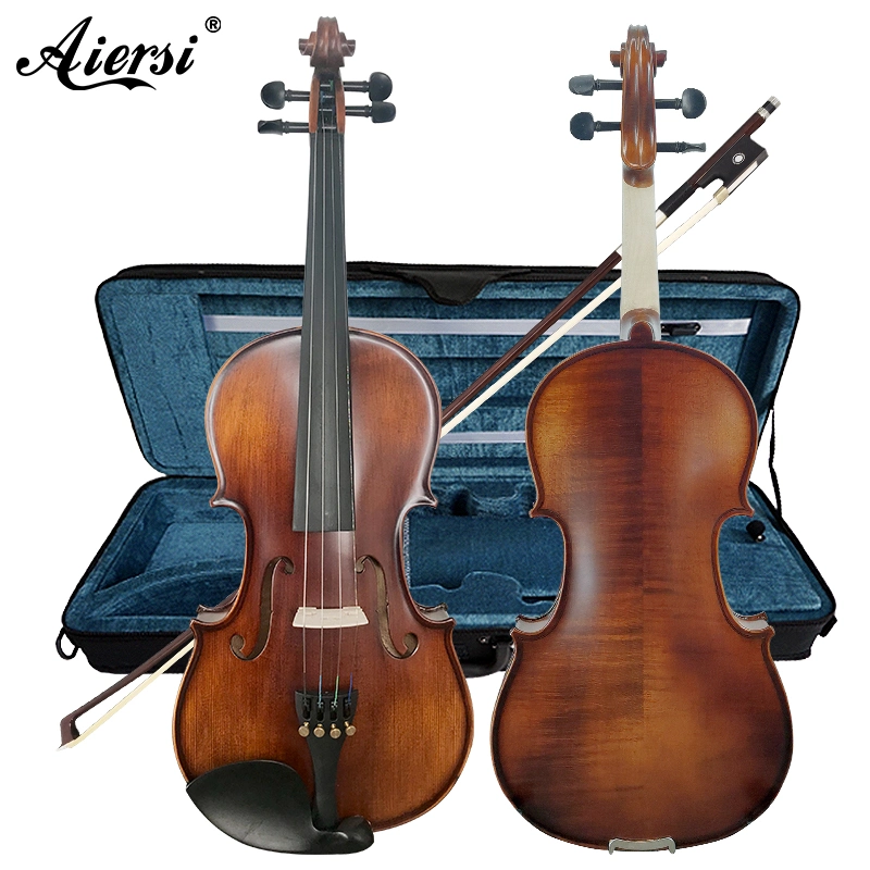 Venta de madera maciza artesanal caliente de tamaño completo profesional instrumentos musicales de violín