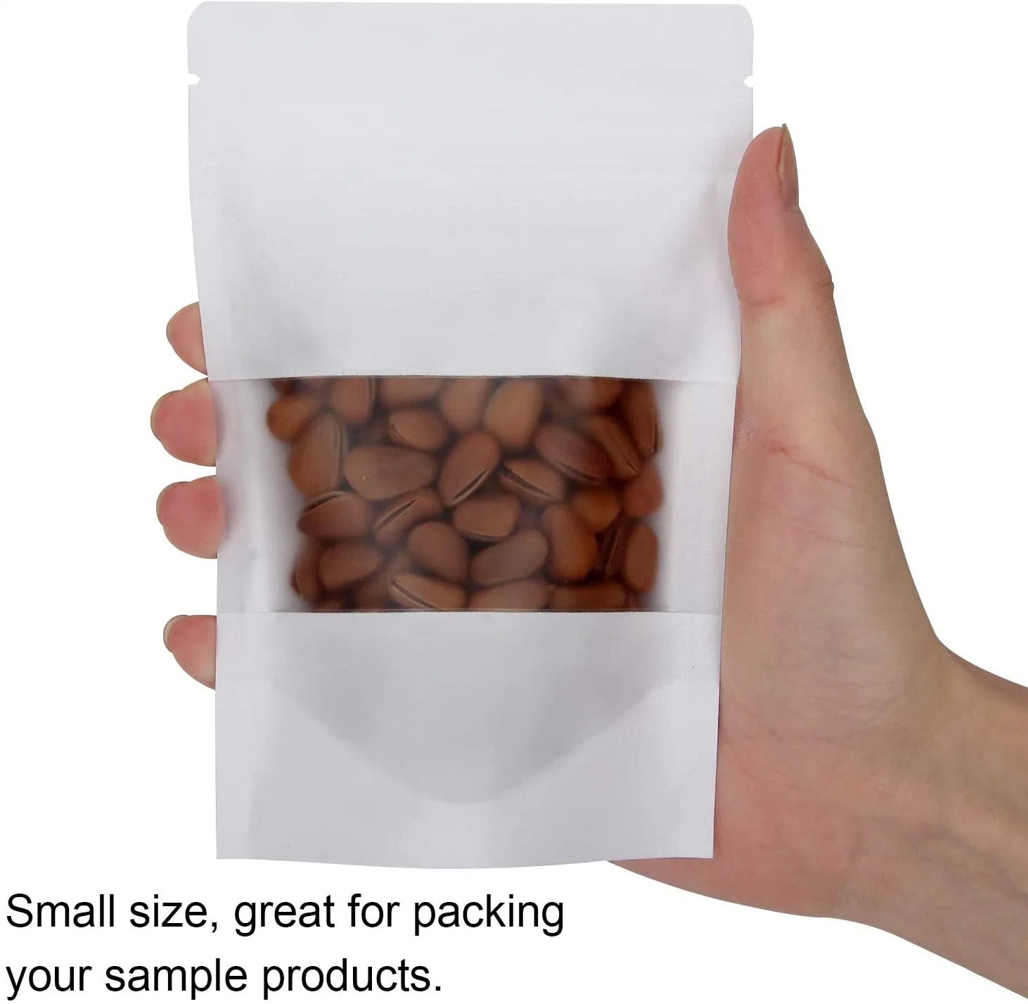 Customized Ziplock Brown White Kraft Craft Paper Bags Standing up Pouches Food Packaging Custom Your Logo Coffee Nuts Candy Ziplock Craft Bags