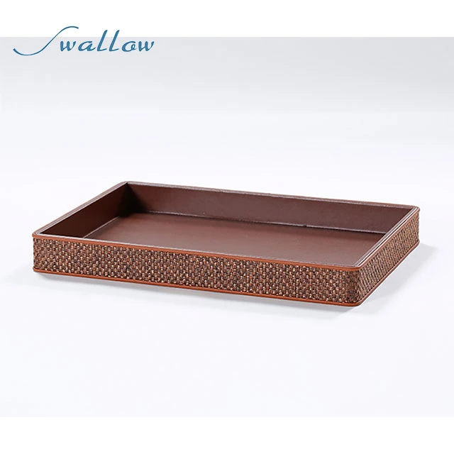 OEM & ODM Leather Bathroom Accessories, Leather Amenity Tray Swallow