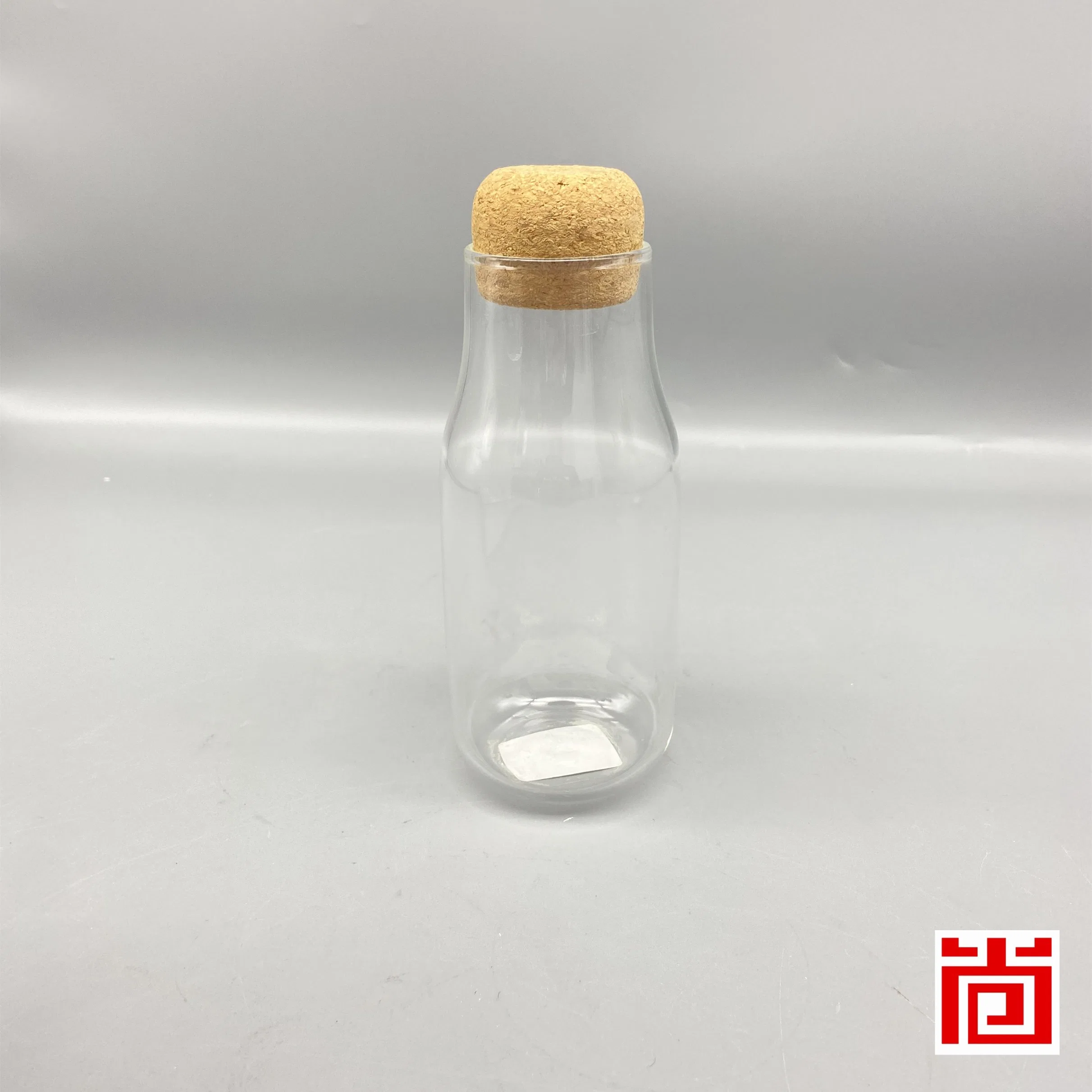 Juego de 3 Botella de vidrio de borosilicato de vidrio/Jar/almacenamiento de material de vidrio con tapa de corcho para la cocina