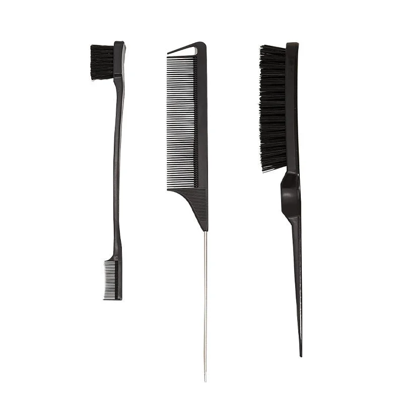 3 Pieces Hair Styling Comb Set, Includes Hair Brush Teasing Fluffy Hair Brush, Rat Tail Comb and Triple Teasing Comb