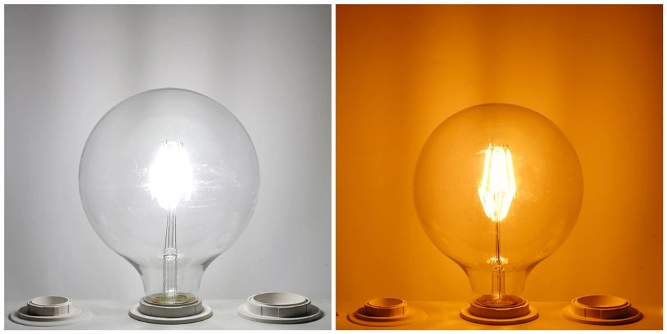 4W 6W 8W 10W G80 G95 G125 Lamp LED Filament Bulb, AC230V LED Light, All Glass Filament LED Lamp