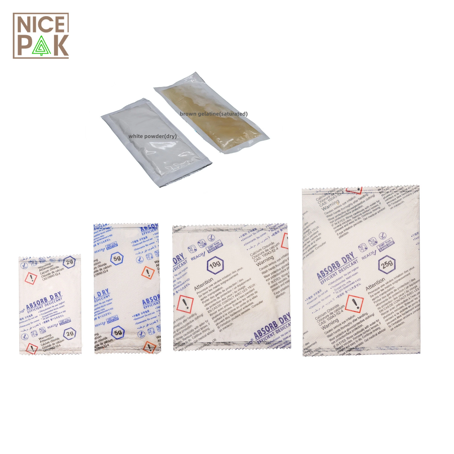 DC-10g Desiccant Calcium Chlorde Based Moisture Absorbent in Double Packages for Ready-Made Garments