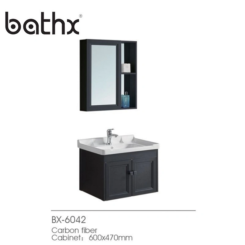 Made in Chaozhou Cabinet Set with Ceramic Basin High quality/High cost performance  Sanitary Ware Carbon Fiber Bathroom Cabinet