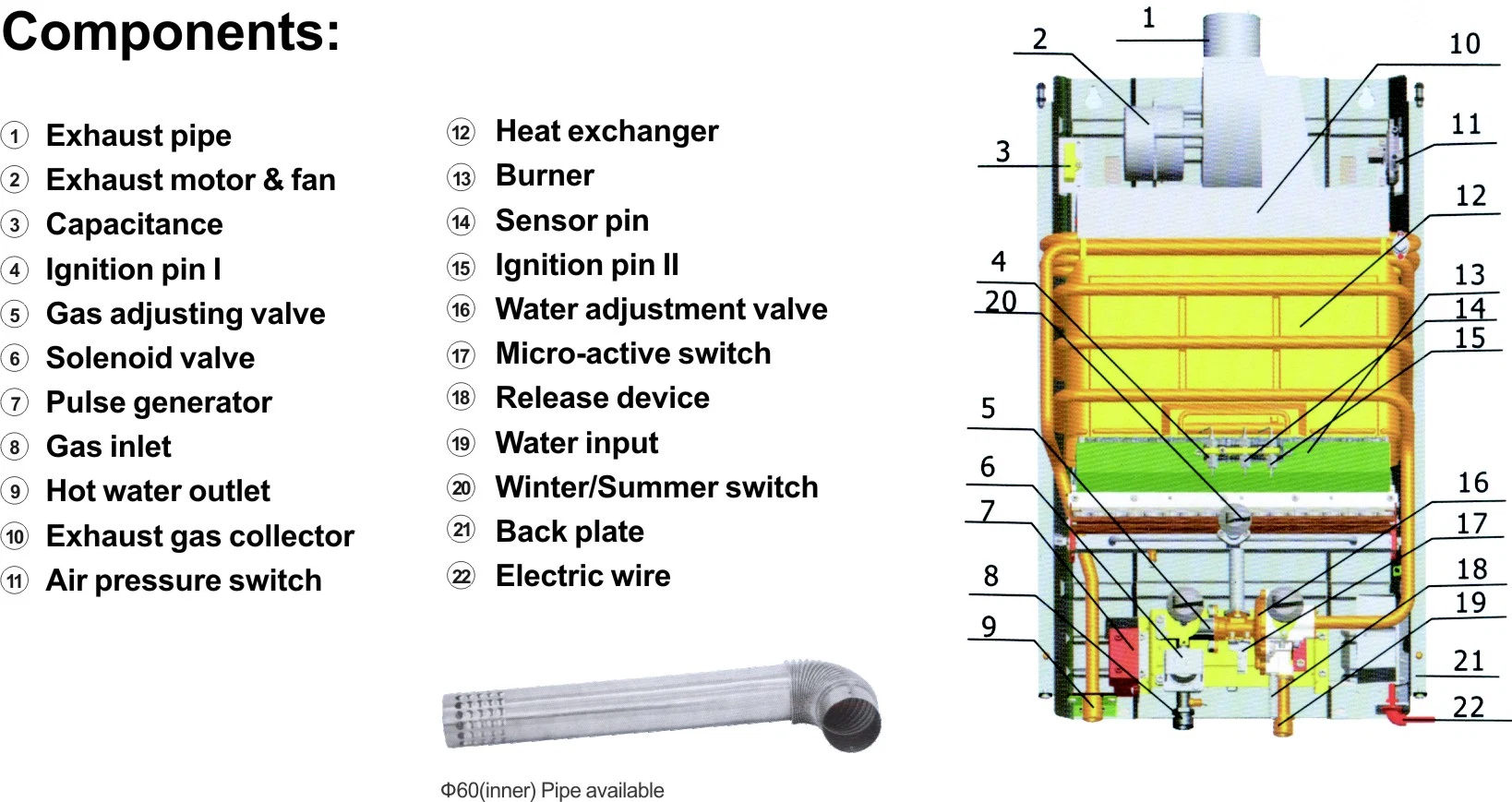 Tankless Geyser Pulse Ignition Gas Geyser Heat Pump System