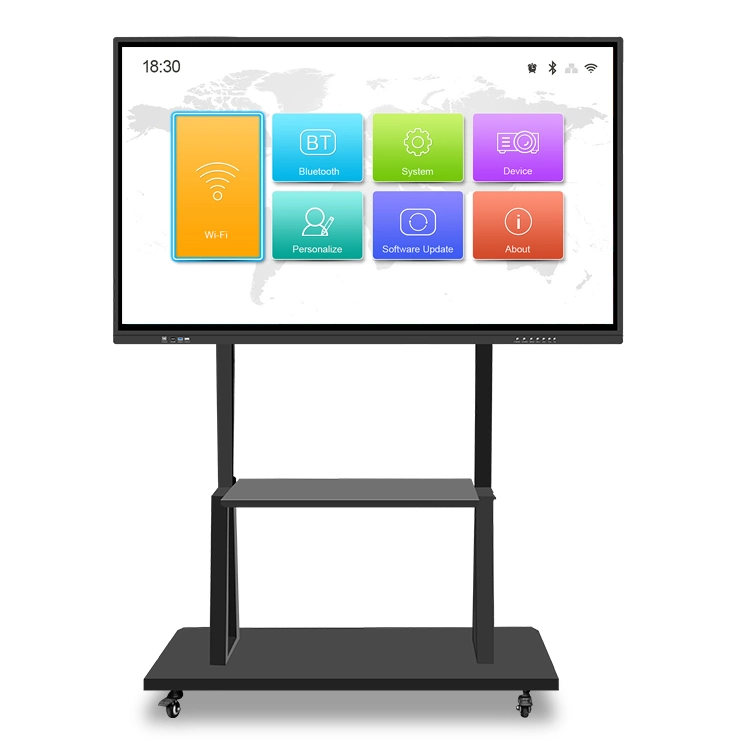 Infrared Touch Tempered Glass Anti-Glare Coating 75 Interactive Display Classroom