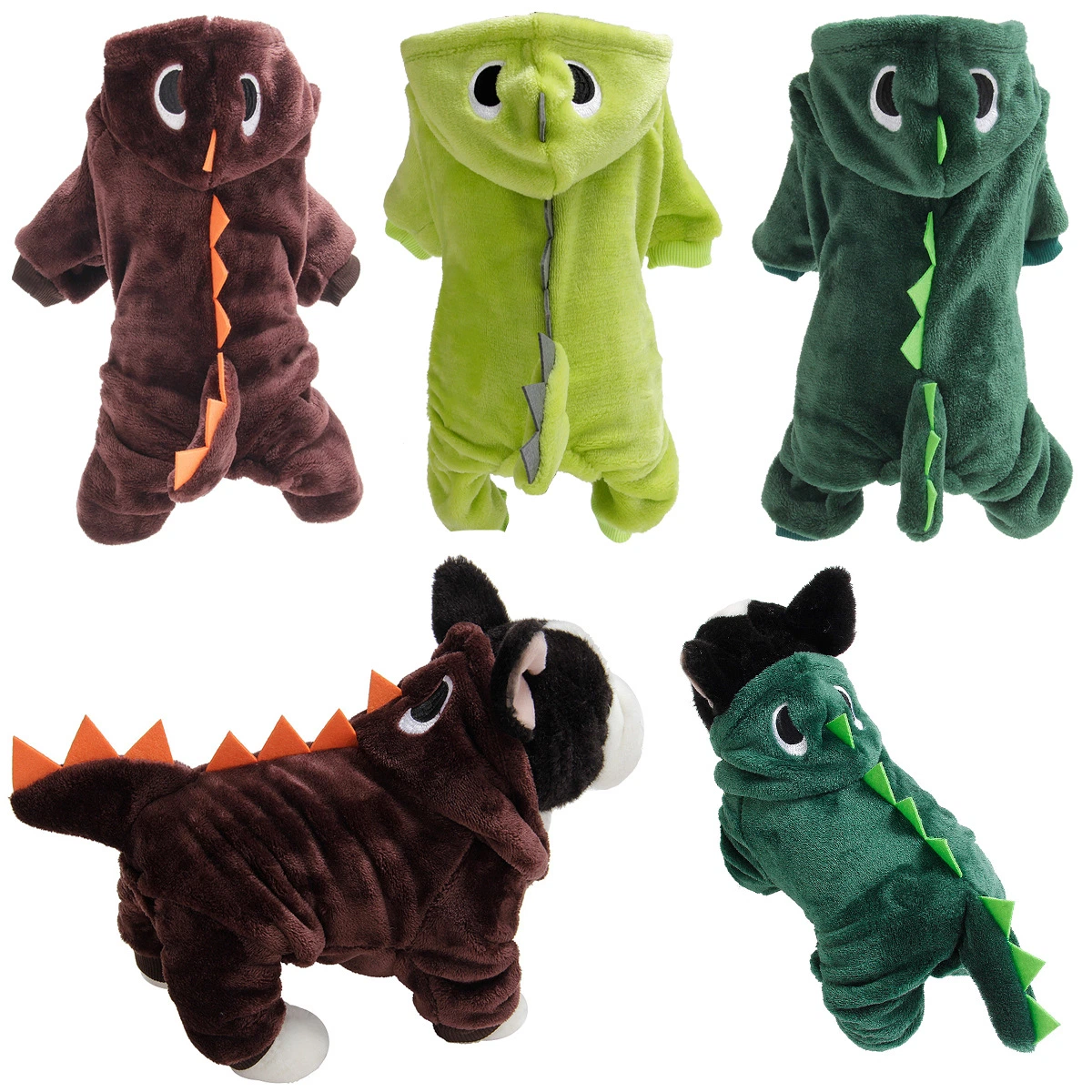 Dog Puppy Hoodie DIY Cosplay Pet Costume Party Halloween Decoration Cute Dinosaur Shape Dog Winter Clothes