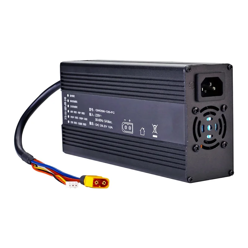 Cargador de batería 8s 24V/25,6V 10A 12A 360W LFP LiFePO4 LiFePO 4 Cargador inteligente DC 28,8V/29,2V 10A 12A con protocolo CANbus