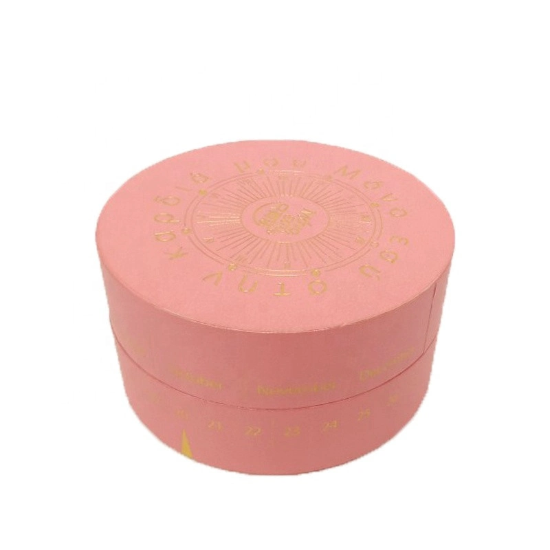 Custom Logo Art Paper Pink Packaging Gift Round Jewelry Paper Boxes