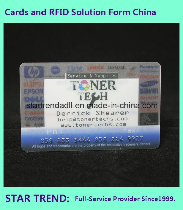 Clear Card with Emboss Color for Business