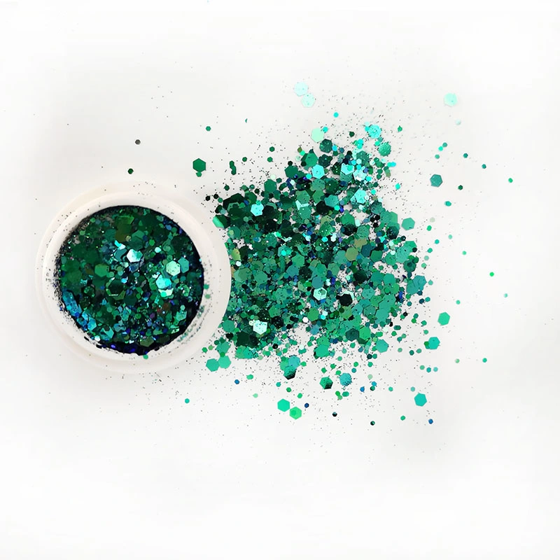 Commerce de gros vrac Chunky Glitter couleur mixte holographique de poudre de paillettes d'artisanat en résine PET