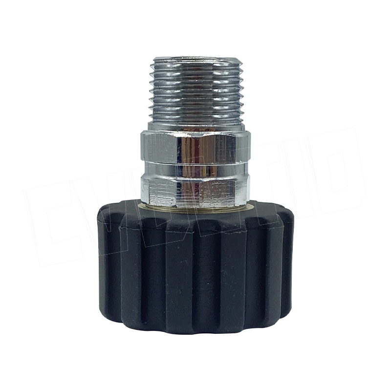 3/8 Inch NPT Fitting to M22 14mm Nickel Plated Brass Pressure Washer Hose Adapter