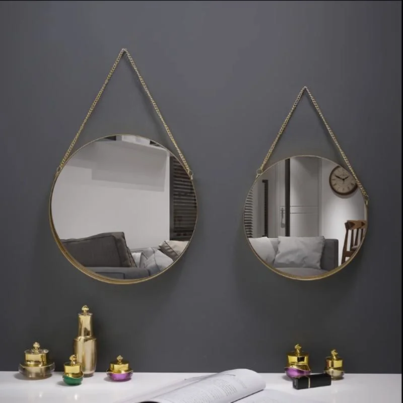 Wall-Mounted cuarto de baño de hierro forjado Espejo espejo decorativo se puede colgar el escritorio espejo de maquillaje Wall-Mounted lavabo espejo del baño