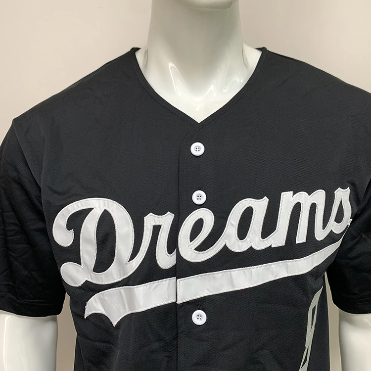 Custom Tackle Twill Applique Baseball Jersey Breathable Baseball Shirt