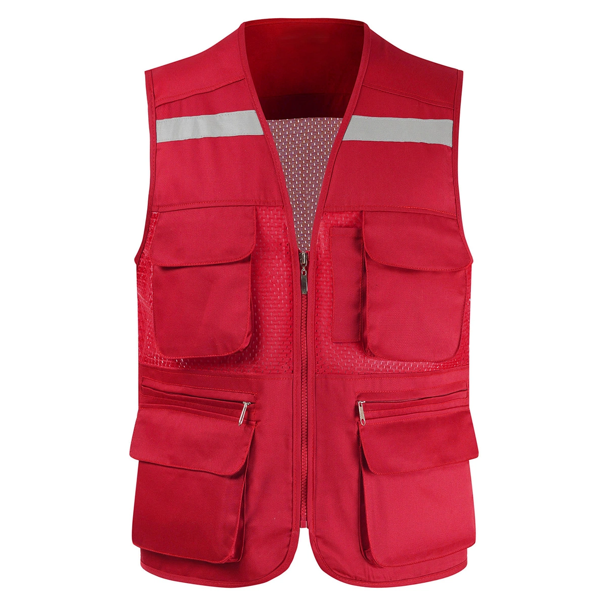 Men's Casual Outdoor Work Safari Fishing Travel Photo Cargo 100% Polyester Vest Jacket Multi Pockets