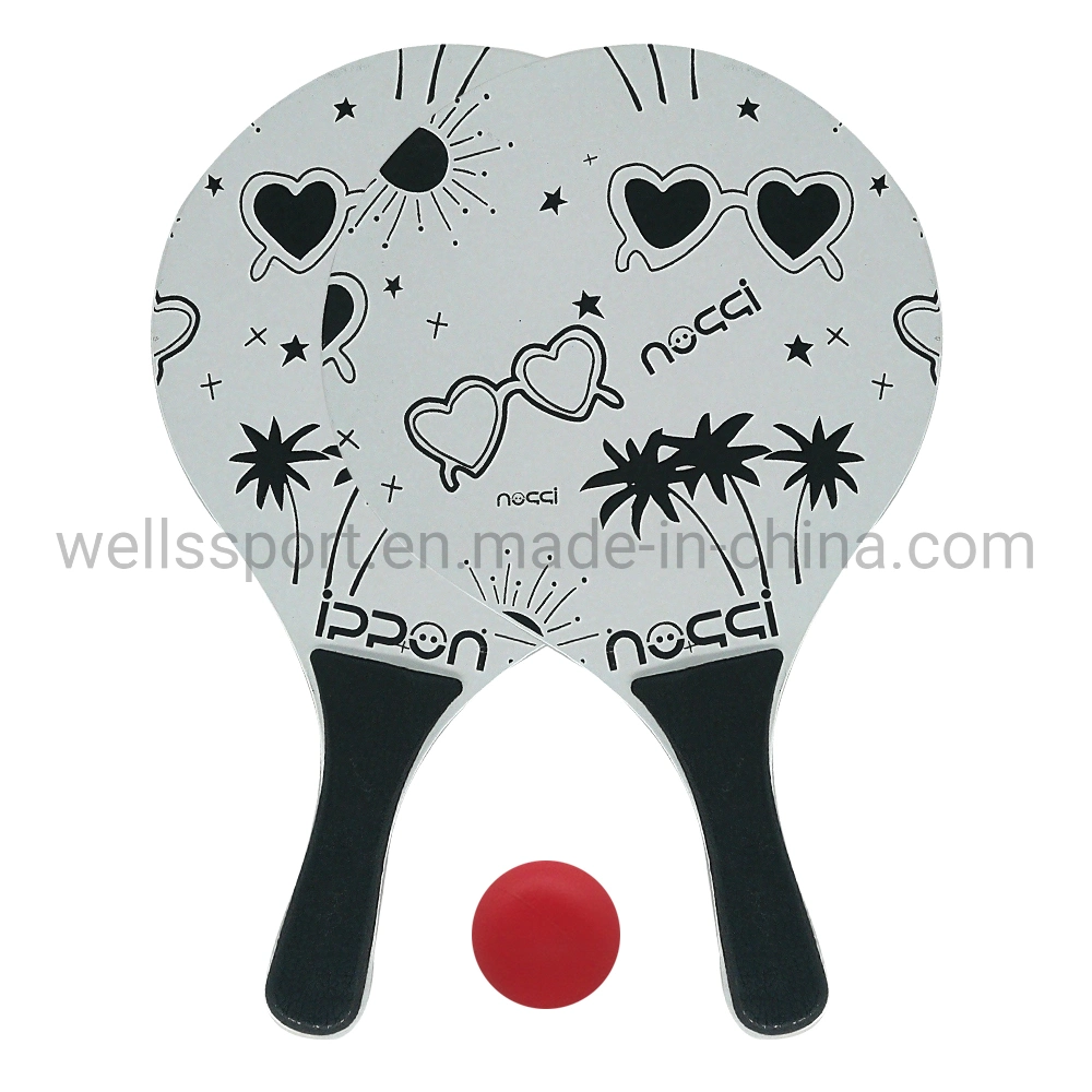 FSC 100% Poplar Wood Certified Custom Beach Tennis Racket Ball Paddle Set