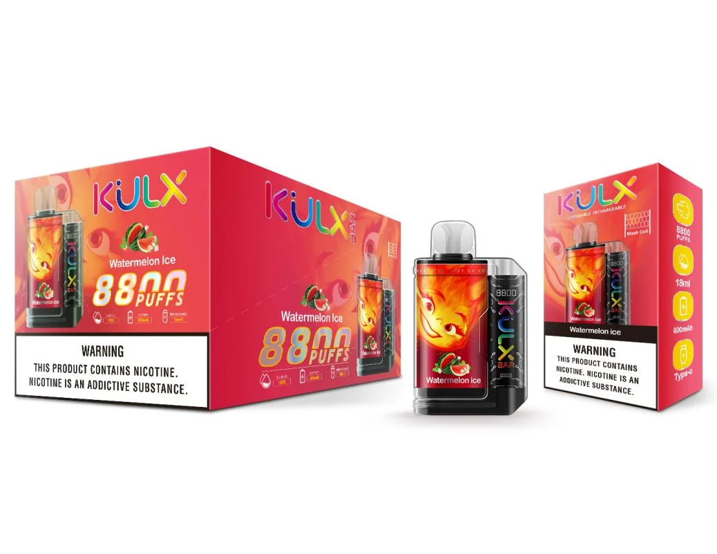 Kulx 8800 Puffs Einweg-Vape Crystal Box-Vapes mit Zero 0% 2% 5% Nikotin