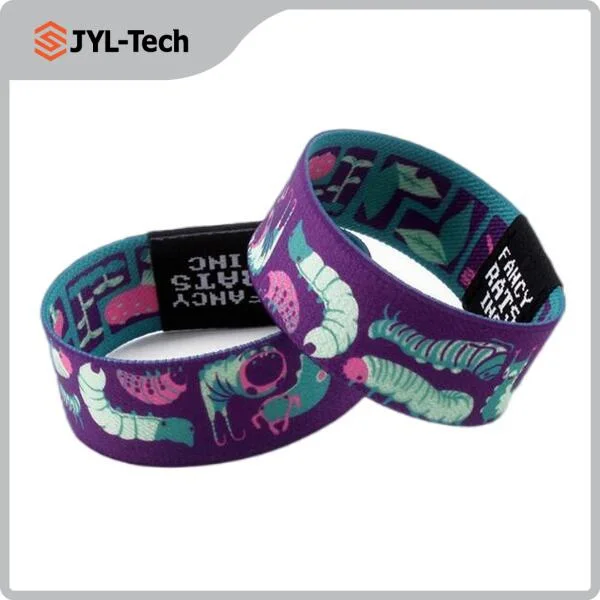 Customized Elastic NFC Bracelet 13.56MHz NFC Woven Bracelet Ntag213 Qr Code Fabric Manufacturer RFID Wristband