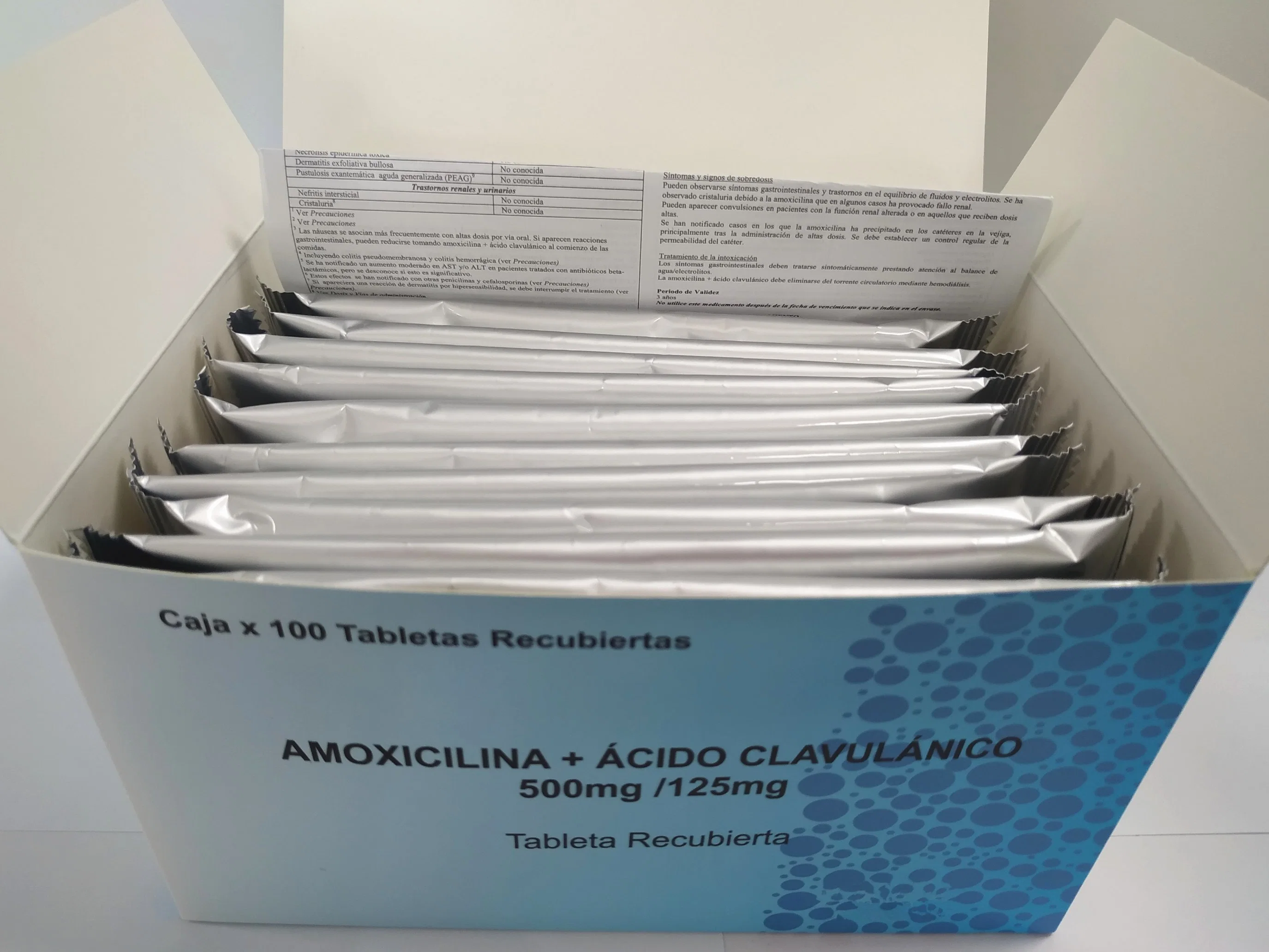 E amoxicilina clavulanato 625mg Farmacêutica Tablet de potássio com certificado de BPF