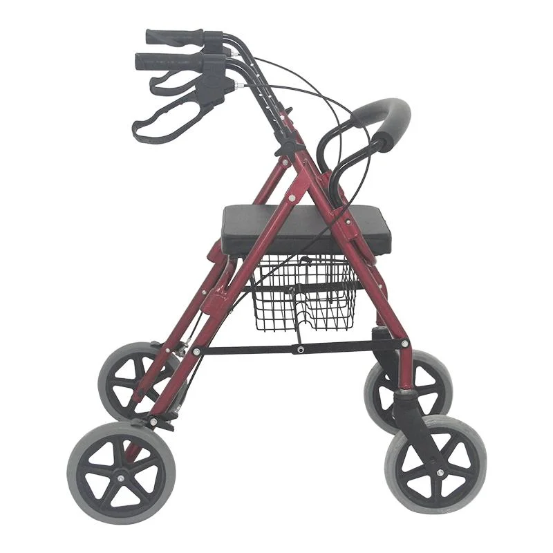 Personnes âgées handicapées Shopping handicap 4 roues Rollator médical Foldable adulte Walker