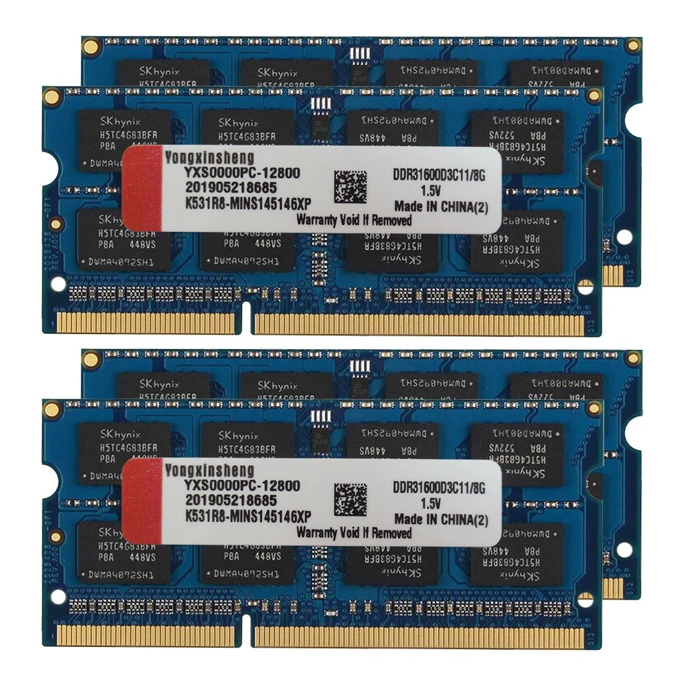 Black DDR3 2GB 4GB 8GB 16GB RAM PC3l-12800 14900 Laptop So-DIMM DDR3l 1600 1866MHz Memory RAM 1.35V Non Ecc