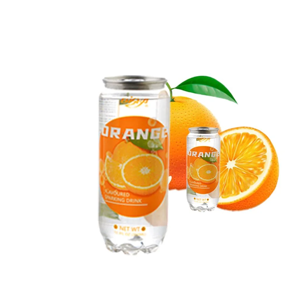 Carbonated Supplier 350ml Canned Orange Flavored Energy Drink Beverage