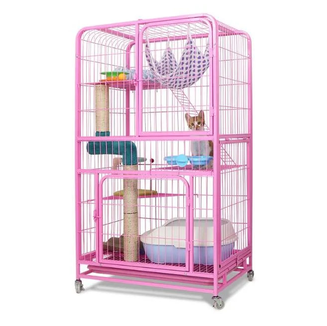 Multi-Layer Folding Large Cat Cage with Wheels
