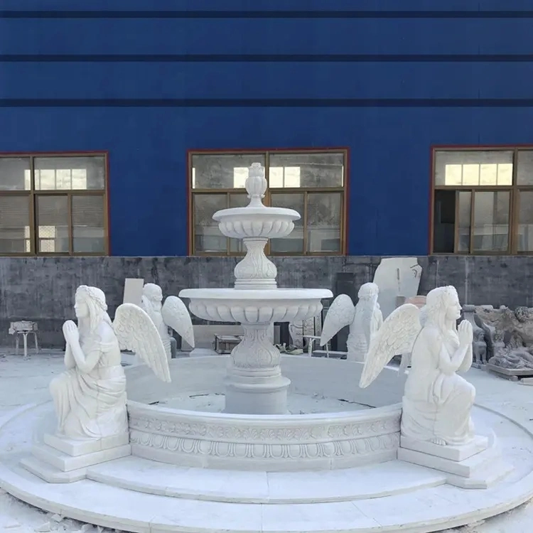 Hand Carving Marble Water Fountain Statue Large Size Fountain for Garden Decoration