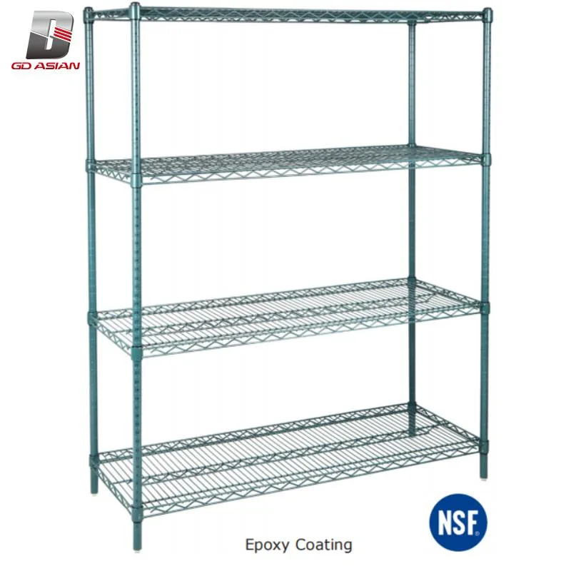 24&rdquor; X 60&rdquor; Heavy Duty 4-Shelf Kit Wire Shelving with Casters Posts