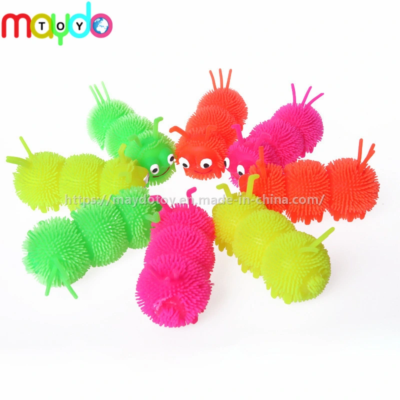 TPR Light up Puffer Ball Flashing Caterpillar Soft Plastic Toy