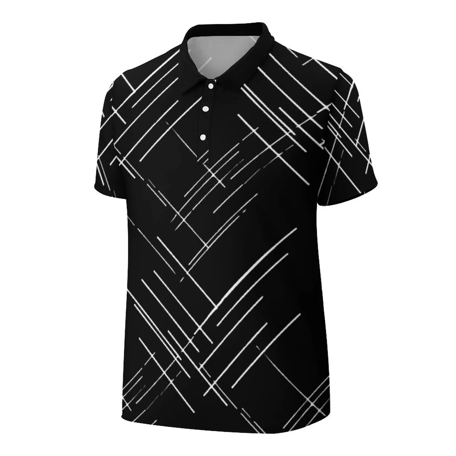 Hot Selling Fashion Cotton Spandex Silk Screen Printing Men's Polo Shirt with Rib Collar