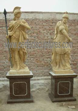 Изображение в натуральную величину сад мраморные статуи солдат из камня римской скульптуре Road Warrior (Си-X1814)