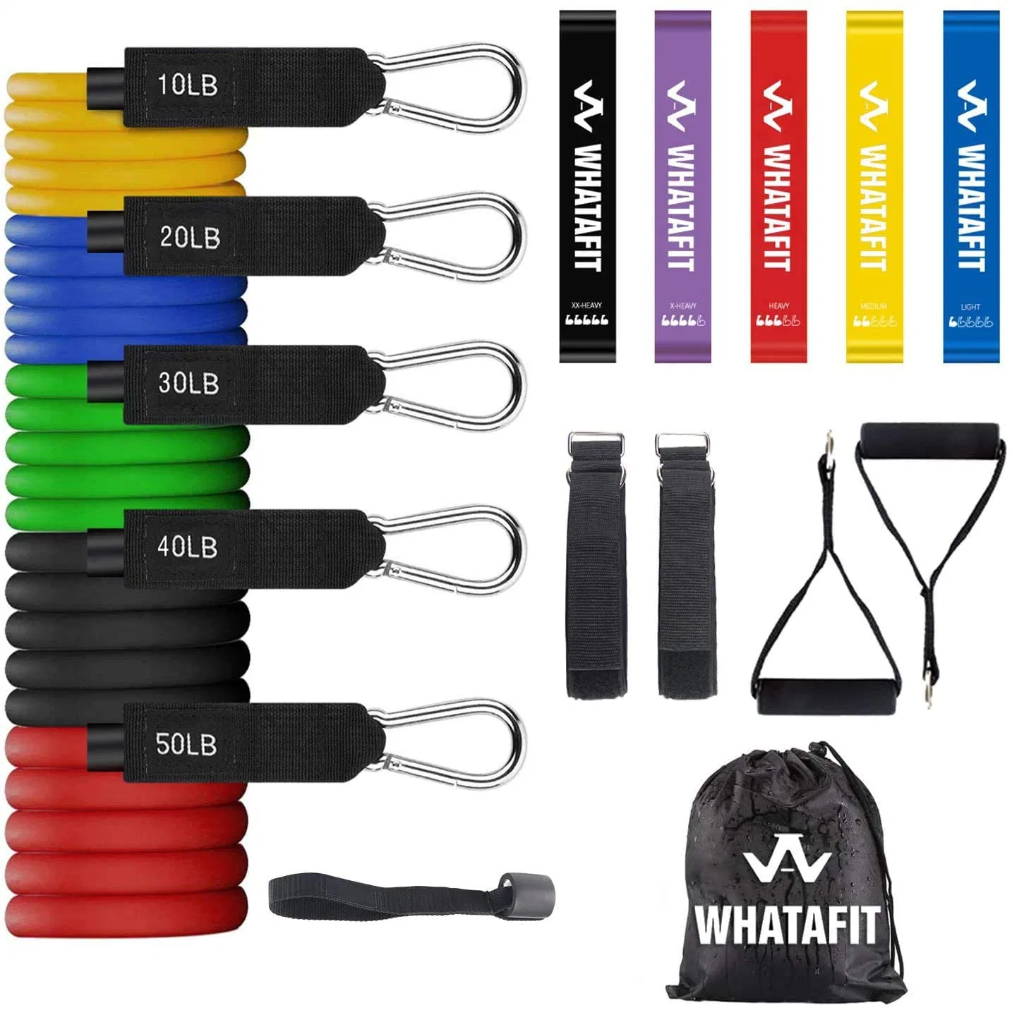 11PCS conjunto completo de faixas de resistência de látex de borracha natural em casa Fitness Exercícios Yoga-Best Dom em stock