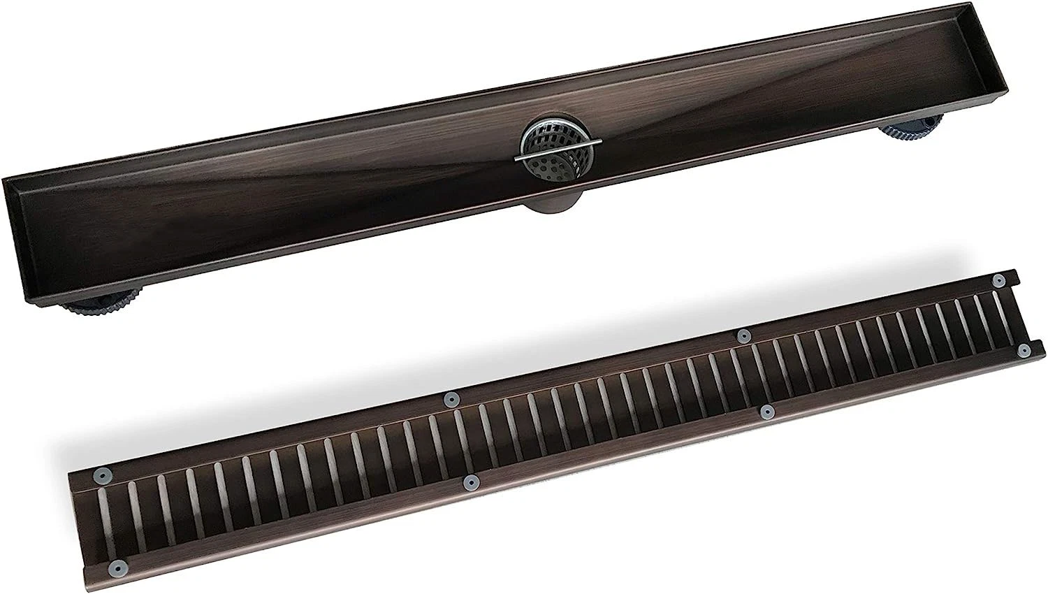 Linear Shower Drain with Removable Grate/Antique Copper Color 304 Stainless Steel Floor Drain