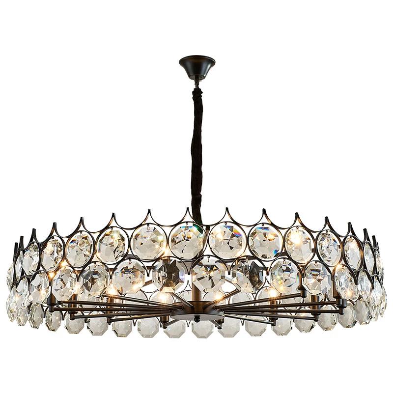 Le luxe moderne contemporain grand plafond Lampes LED d'or de lustres en cristal
