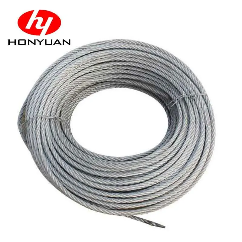 Electric Galvanized Steel Wire Rope 6X24+7FC Coil Packing Fiber Core