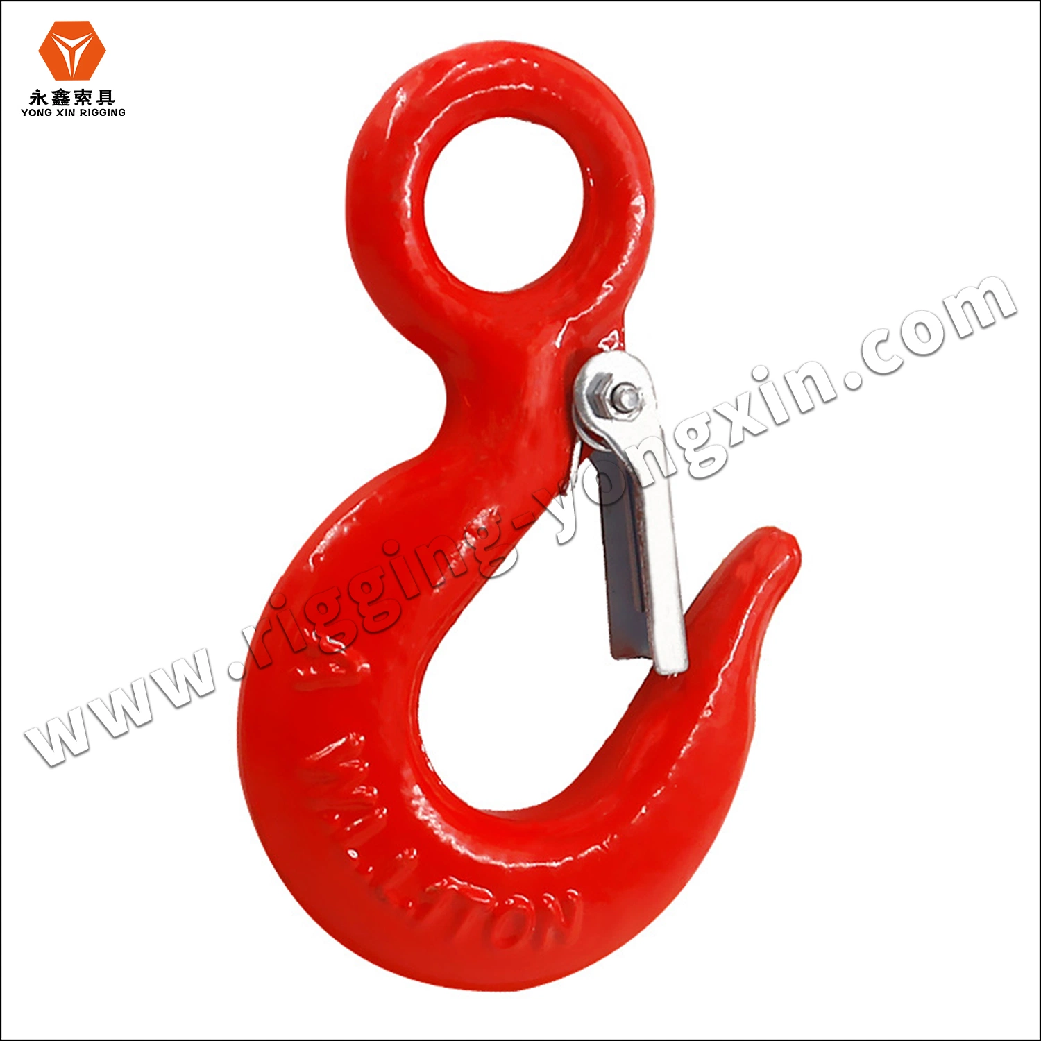 G80 Zinc Plated Crane Lifting Drop Forged Eye Grab Hook with Safety Latch