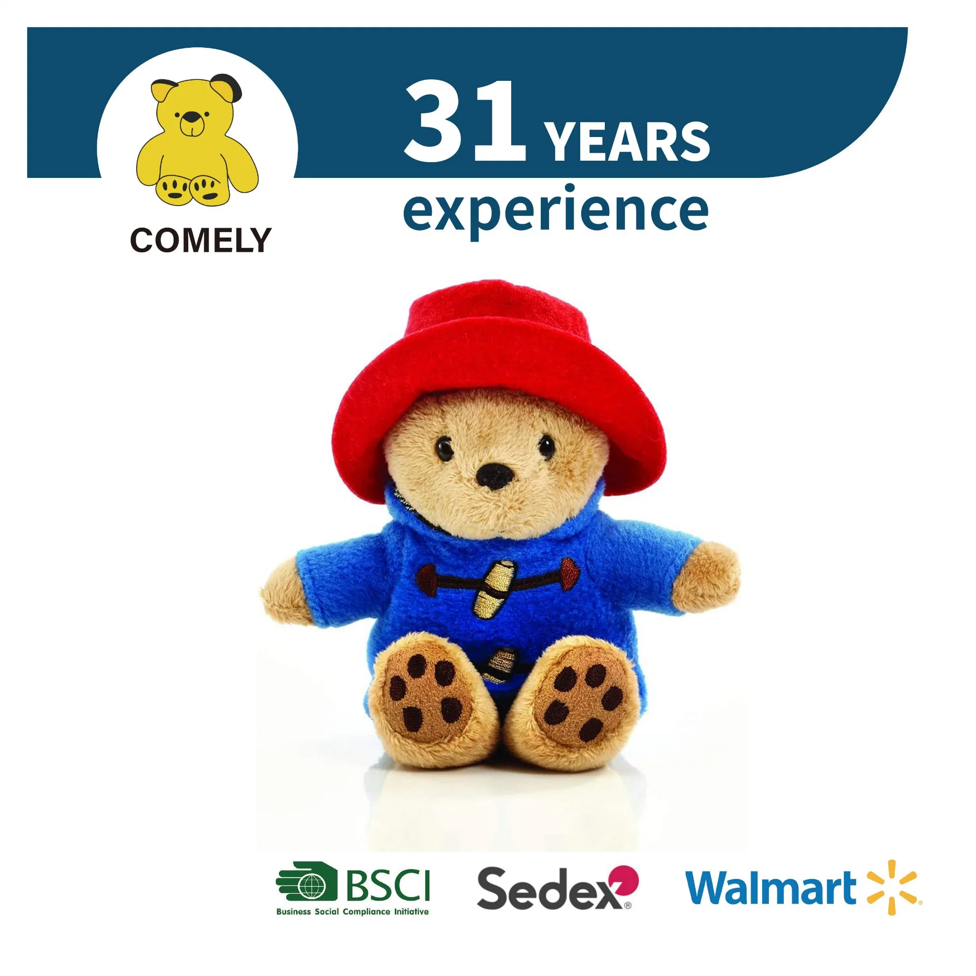 Hotsale moelleux farcies personnalisé ours en peluche Baby Enfants jouets mous en peluche Mascot BSCI Sedex ISO9001