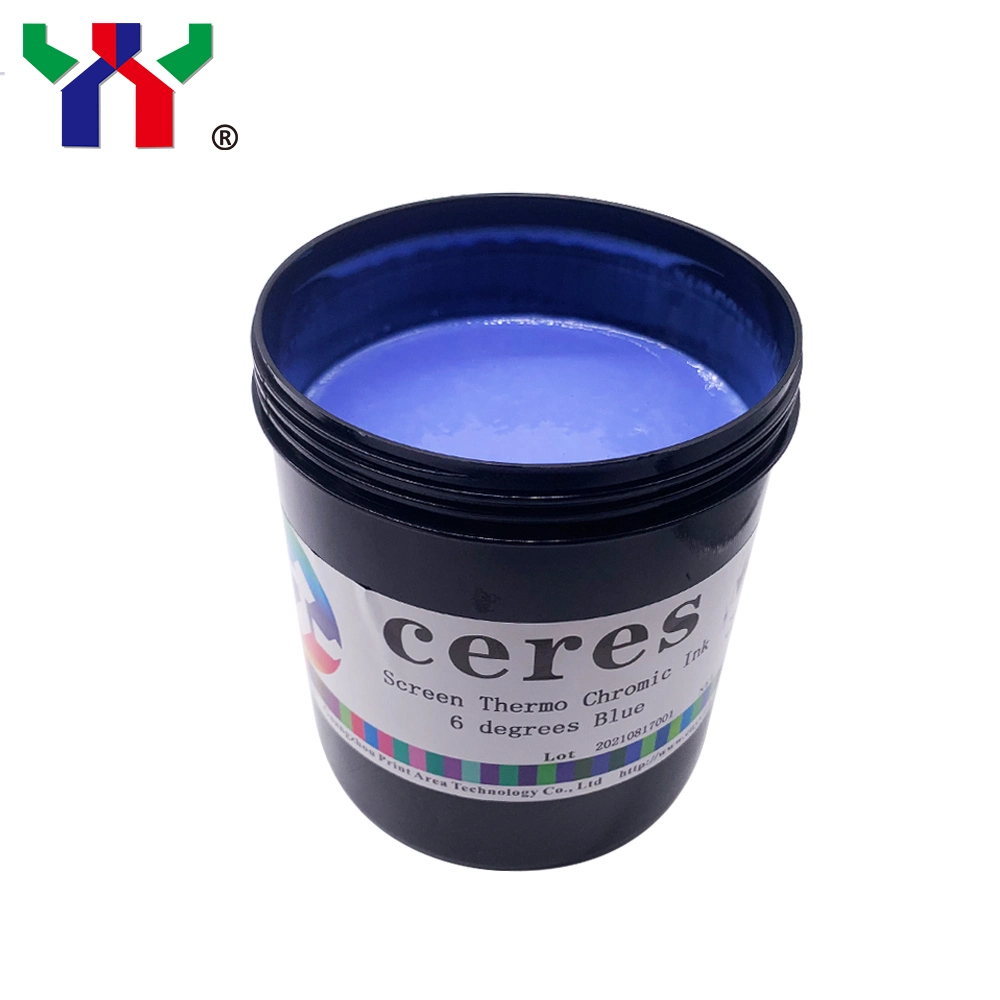 High Quality Screen/Flexo Temperature Sensive Ink, Thermo Chormic Ink for Security, Low Temperture in 6 Degrees to Change The Color to Blue, 1kg/Can