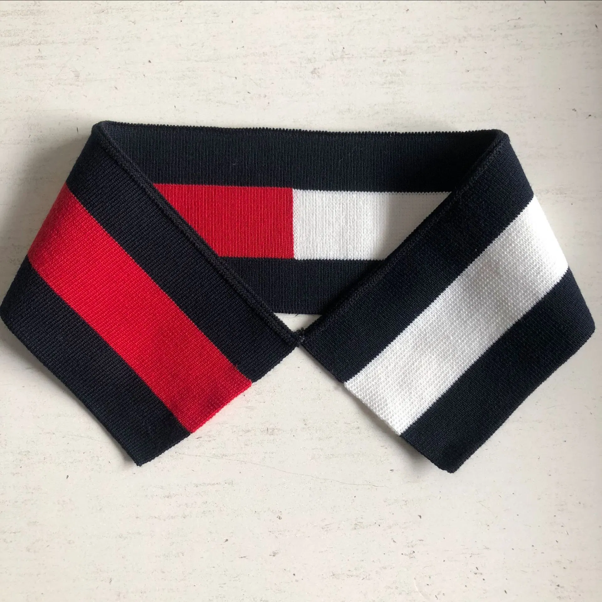 Custom 55%Cotton 37%Polyester 8% Spandex Stripe Rib Knit Collar and Cuff Rib Knitting Folded for Jacket Collars