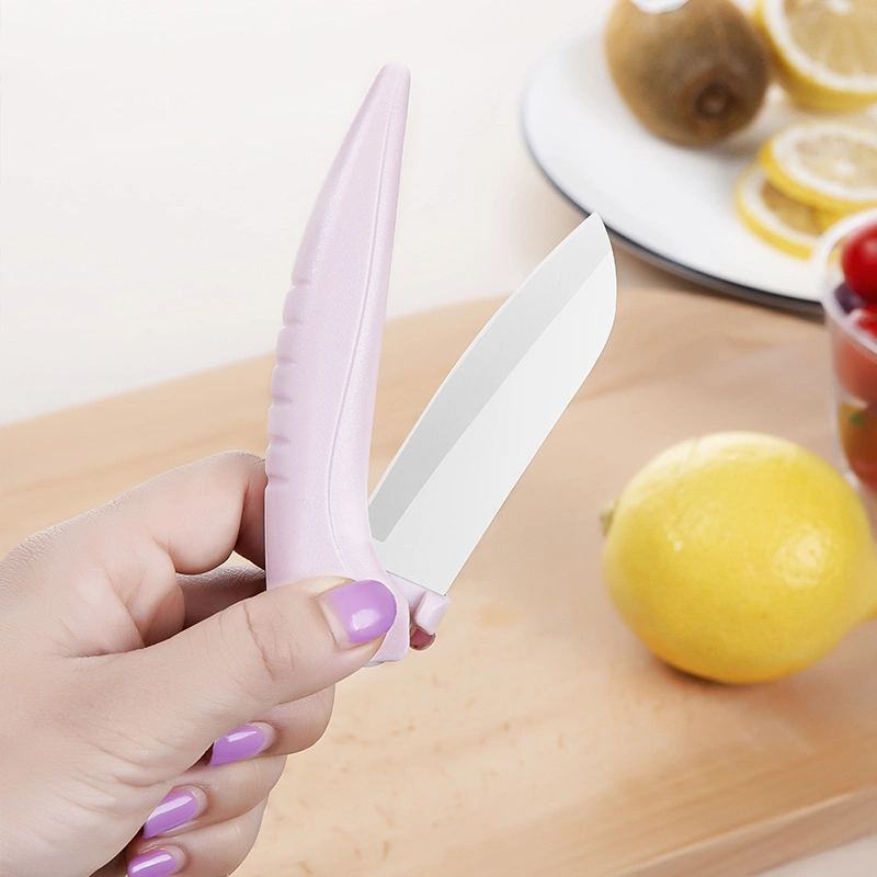 Kitchen Ceramic Fruit Knife Food Vegetable Portable Pocket Foldable Knife