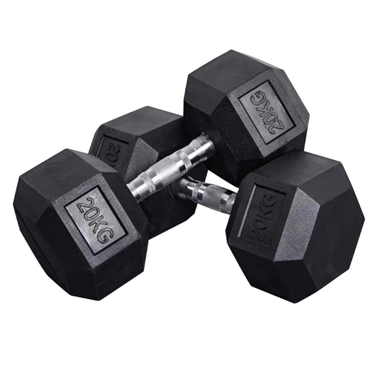 Cheap Cast Iron Hex Dumbbels 10kg Rubber Dumbbell Set for Sale