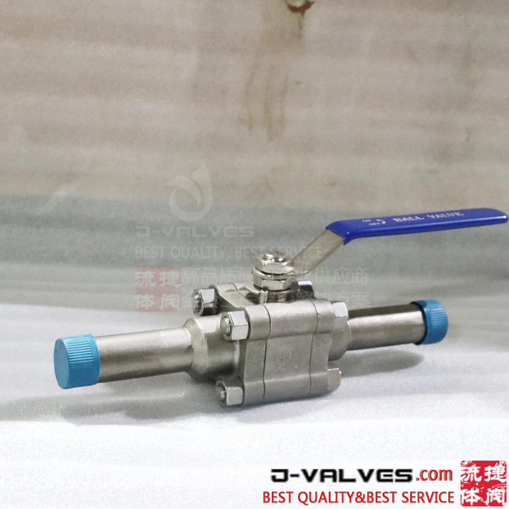 3piece Forged Steel F316L Full Port Floating Lengthened Socket Welding Ball Valve