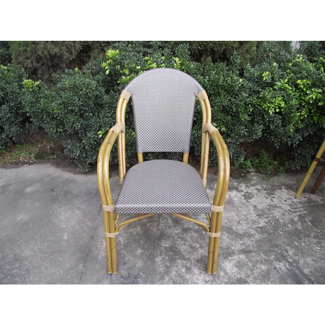 Outdoor Furniture Public Use Cafe Chair Patio Furniture Bamboo Like Rattan Dining Chair